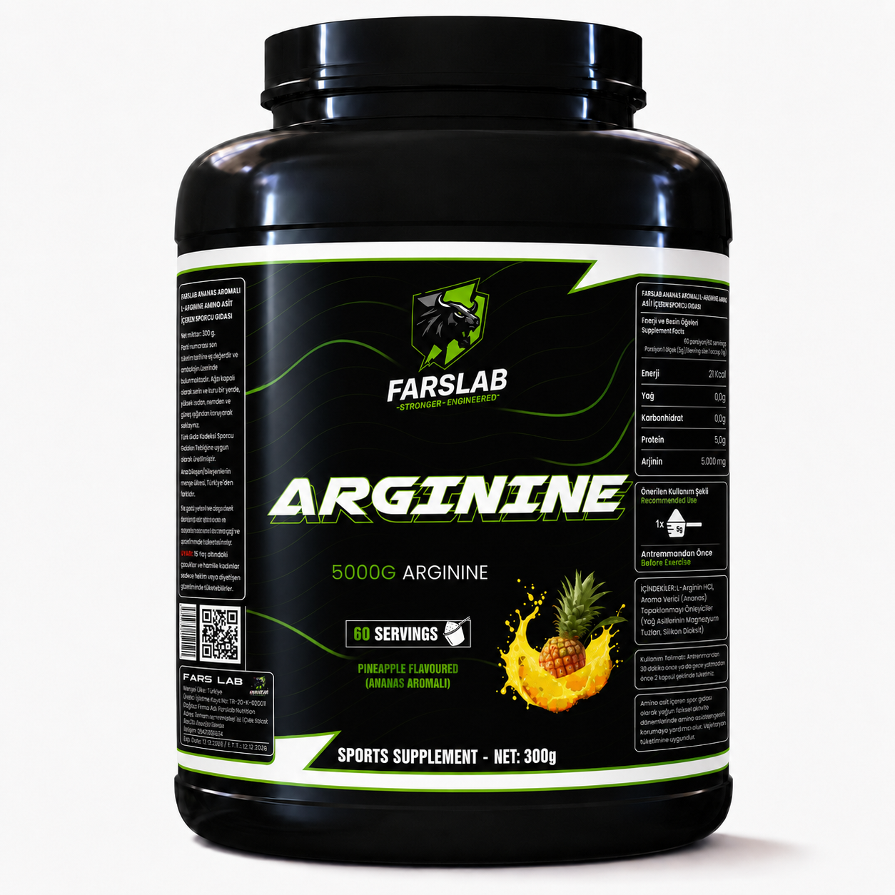 L-Arginine 300 g Ananas Etiket Rehberi